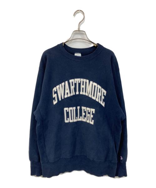 Champion REVERSE WEAVE（チャンピオン リバース ウィーブ）Champion REVERSE WEAVE (チャンピオン リバース ウィーブ) 90’s 2段カレッジプリント リバースウィーブスウェット ネイビー サイズ:Lの古着・服飾アイテム