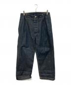 FRED PERRYフレッドペリー）の古着「タックデニムパンツ」｜インディゴ