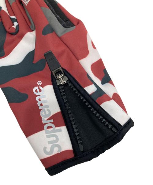 SUPREME（シュプリーム）SUPREME (シュプリーム) Windstopper Zip Gloves Red Camo/ウインドストッパー ジップ グローブス レッド カモ レッド 未使用品の古着・服飾アイテム