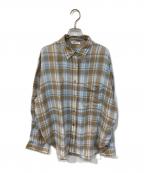 EVERYDAY I LIKE.エヴリデイ アイ ライク）の古着「Vi/Li Check Wash シャツ/ヴィスコース/リネン チェック ウォッシュ シャツ」｜ベージュ×ブルー
