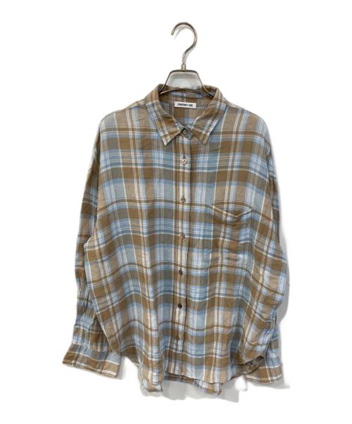 EVERYDAY I LIKE.（エヴリデイ アイ ライク）EVERYDAY I LIKE. (エヴリデイ アイ ライク) Vi/Li Check Wash シャツ/ヴィスコース/リネン チェック ウォッシュ シャツ ベージュ×ブルー サイズ:FREEの古着・服飾アイテム