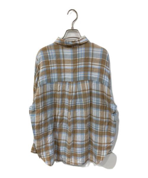 EVERYDAY I LIKE.（エヴリデイ アイ ライク）EVERYDAY I LIKE. (エヴリデイ アイ ライク) Vi/Li Check Wash シャツ/ヴィスコース/リネン チェック ウォッシュ シャツ ベージュ×ブルー サイズ:FREEの古着・服飾アイテム