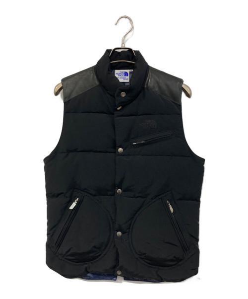 THE NORTH FACE（ザ ノース フェイス）THE NORTH FACE (ザ ノース フェイス) JUNYA WATANABE MAN (ジュンヤワタナベマン) レザー切替ダウンベスト ブラック サイズ:SIZE Mの古着・服飾アイテム
