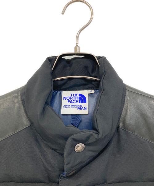 THE NORTH FACE（ザ ノース フェイス）THE NORTH FACE (ザ ノース フェイス) JUNYA WATANABE MAN (ジュンヤワタナベマン) レザー切替ダウンベスト ブラック サイズ:SIZE Mの古着・服飾アイテム