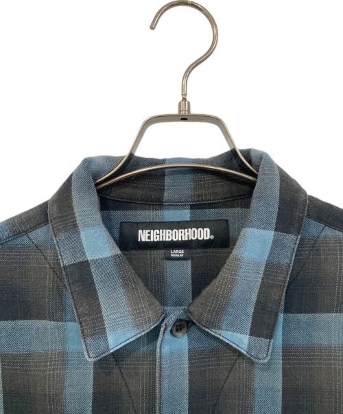 NEIGHBORHOOD（ネイバーフッド）NEIGHBORHOOD (ネイバーフッド) HALF HOMBRE CHECK SHIRT/ハーフ オンブレ チェック シャツ ブルー サイズ:SIZE Lの古着・服飾アイテム