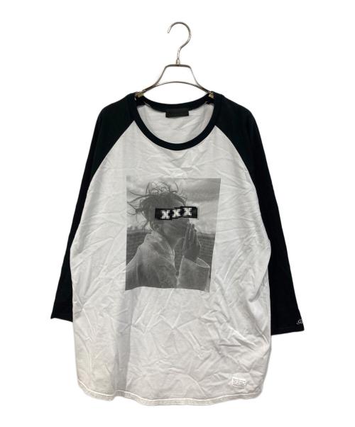 GOD SELECTION XXX（ゴッド セレクション トリプルエックス）GOD SELECTION XXX (ゴッド セレクション トリプルエックス) ラグランカットソー ホワイト×ブラック サイズ:SIZE XLの古着・服飾アイテム