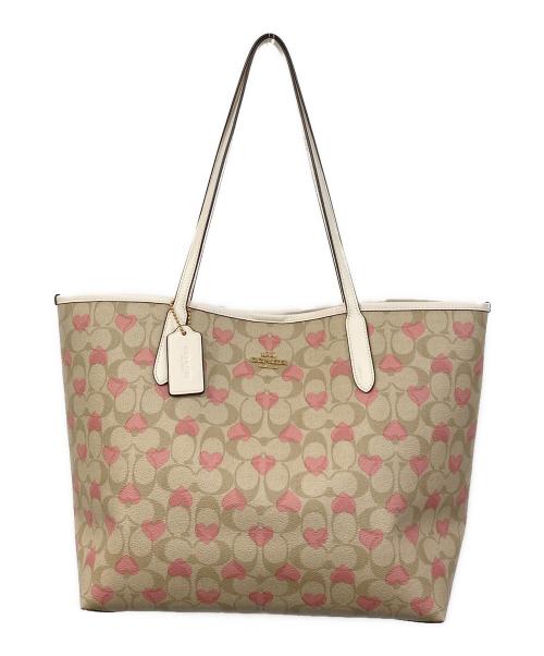 COACH（コーチ）COACH (コーチ) ハートトートバッグ ベージュの古着・服飾アイテム