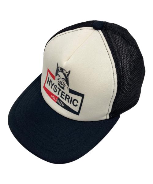 Hysteric Glamour（ヒステリックグラマー）Hysteric Glamour (ヒステリックグラマー) Unlimited Mesh Cap/アンリミテッドメッシュキャップ ホワイト×ブラックの古着・服飾アイテム