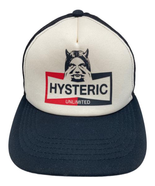 Hysteric Glamour（ヒステリックグラマー）Hysteric Glamour (ヒステリックグラマー) Unlimited Mesh Cap/アンリミテッドメッシュキャップ ホワイト×ブラックの古着・服飾アイテム