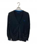 BURBERRY BLACK LABELバーバリーブラックレーベル）の古着「ロゴカーディガン」｜ブラック