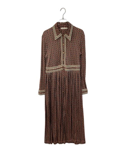 TORY BURCH（トリーバーチ）TORY BURCH (トリーバーチ) 総柄ワンピース ブラウン サイズ:SIZE Mの古着・服飾アイテム