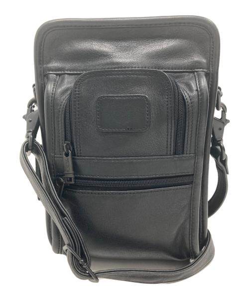 TUMI（トゥミ）TUMI (トゥミ) レザーショルダーバッグ ブラックの古着・服飾アイテム