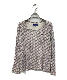 BURBERRY BLACK LABEL（バーバリーブラックレーベル）の古着「チェックカットソー」｜ピンク