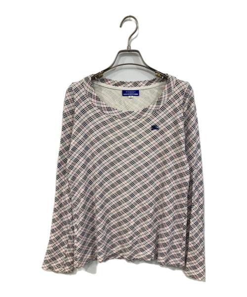 BURBERRY BLACK LABEL（バーバリーブラックレーベル）BURBERRY BLACK LABEL (バーバリーブラックレーベル) チェックカットソー ピンク サイズ:SIZE 38の古着・服飾アイテム