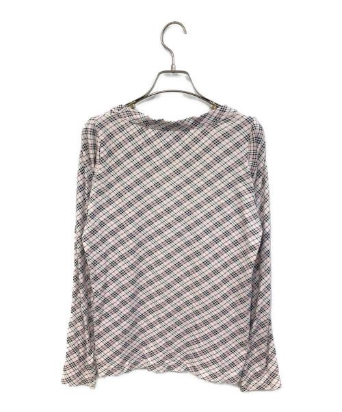 BURBERRY BLACK LABEL（バーバリーブラックレーベル）BURBERRY BLACK LABEL (バーバリーブラックレーベル) チェックカットソー ピンク サイズ:SIZE 38の古着・服飾アイテム