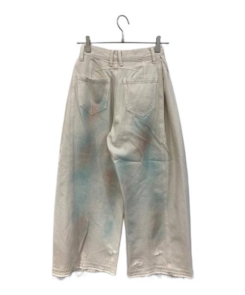 Ameri（アメリ）Ameri (アメリ) WIDE SIDE TUCK PAINT DENIM PANT/ワイド サイド タック ペイント デニム パンツ アイボリー サイズ:SIZE 24の古着・服飾アイテム