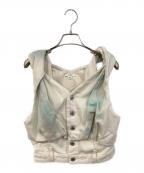 Ameriアメリ）の古着「TWIST SHOULDER PAINT DENIM TOP/ツイスト ショルダー ペイント デニム トップ」｜アイボリー