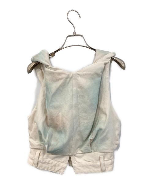 Ameri（アメリ）AMERI (アメリ) TWIST SHOULDER PAINT DENIM TOP/ツイスト ショルダー ペイント デニム トップ アイボリー サイズ:SIZE Sの古着・服飾アイテム