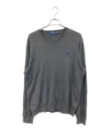 POLO RALPH LAUREN（ポロ・ラルフローレン）の古着「Vﾈｯｸニット」｜グレー