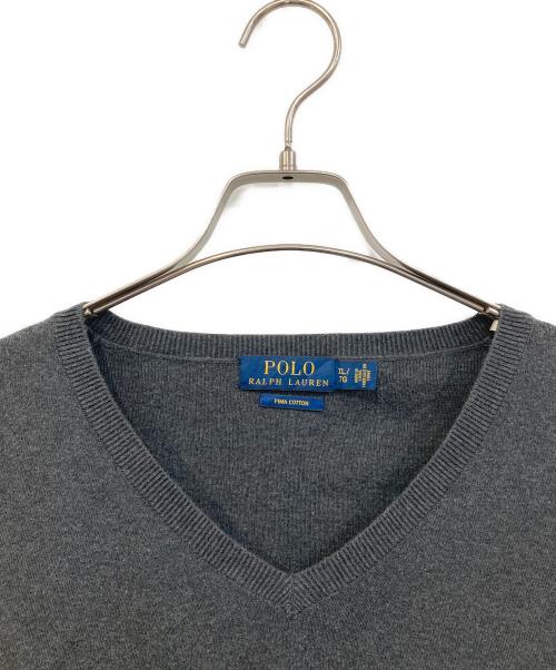 POLO RALPH LAUREN（ポロ・ラルフローレン）POLO RALPH LAUREN (ポロ・ラルフローレン) Vﾈｯｸニット グレー サイズ:SIZE XLの古着・服飾アイテム