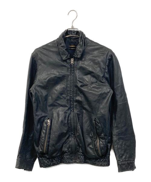 DIESEL（ディーゼル）DIESEL (ディーゼル) ディアスキンレザージャケット ブラック サイズ:SIZE Sの古着・服飾アイテム