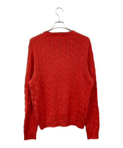 POLO RALPH LAUREN（ポロ・ラルフローレン）POLO RALPH LAUREN (ポロ・ラルフローレン) ケーブルニット レッド サイズ:SIZE Lの古着・服飾アイテム
