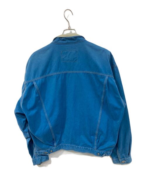 DIESEL（ディーゼル）DIESEL (ディーゼル) 襟レザートラッカージャケット ブルー サイズ:SIZE XXLの古着・服飾アイテム
