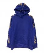 SUPREMEシュプリーム）の古着「Metallic Rib hooded sweatshirt/メタリック・リブ・フーデッド・スウェットシャツ」｜ネイビー