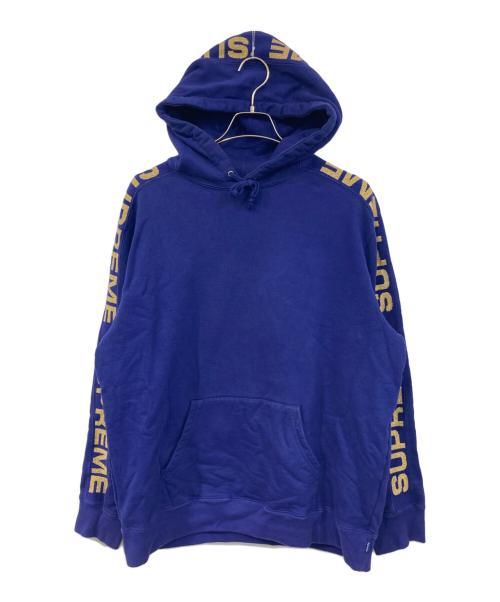SUPREME（シュプリーム）SUPREME (シュプリーム) Metallic Rib hooded sweatshirt/メタリック・リブ・フーデッド・スウェットシャツ ネイビー サイズ:SIZE Lの古着・服飾アイテム