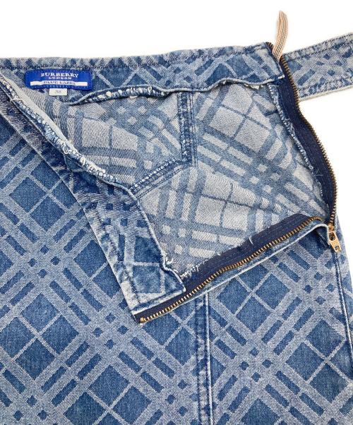 BURBERRY BLUE LABEL（バーバリー ブルー レーベル）BURBERRY BLUE LABEL (バーバリー ブルー レーベル) ベルト付きフレアスカート インディゴ サイズ:SIZE 38の古着・服飾アイテム