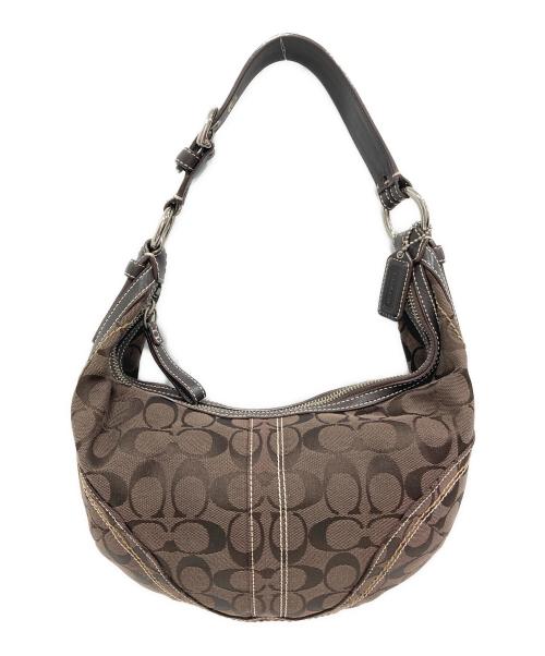 COACH（コーチ）COACH (コーチ) シグネチャーホーボーバッグ ブラウンの古着・服飾アイテム