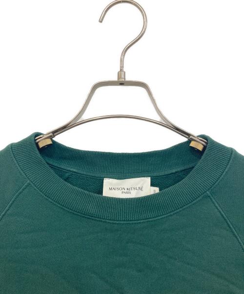 maison kitsune（メゾンキツネ）maison kitsune (メゾンキツネ) ラグランスウェット グリーン サイズ:SIZE XSの古着・服飾アイテム