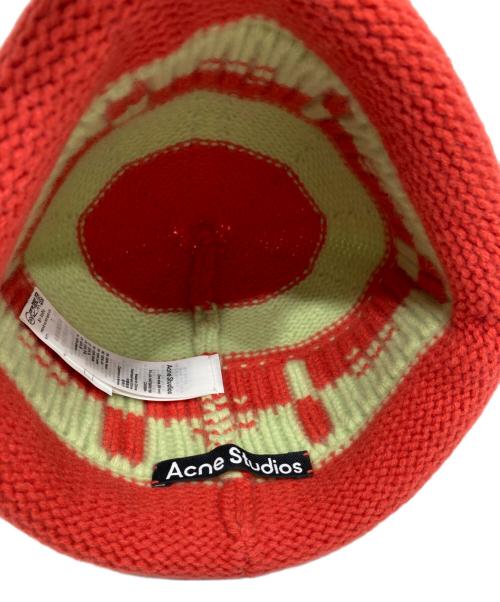 Acne studios（アクネ ストゥディオズ）Acne studios (アクネ ストゥディオズ) ニット帽 レッド×グリーン サイズ:サイズ表記なしの古着・服飾アイテム
