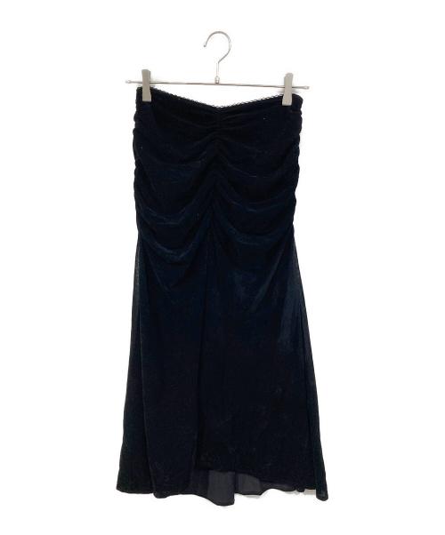 FETICO（フェティコ）FETICO (フェティコ) VELVET TULLE GATHERED SKIRT/ベルベット チュール ギャザースカート ブラック サイズ:SIZE 34の古着・服飾アイテム