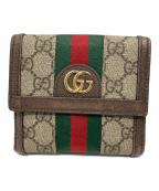 GUCCIグッチ）の古着「フレンチフラップウォレット」｜ブラウン