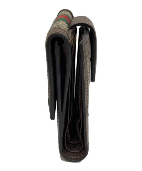 GUCCI（グッチ）GUCCI (グッチ) フレンチフラップウォレット ブラウンの古着・服飾アイテム
