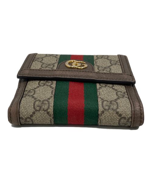 GUCCI（グッチ）GUCCI (グッチ) フレンチフラップウォレット ブラウンの古着・服飾アイテム