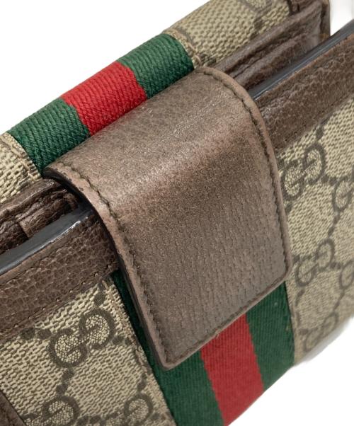 GUCCI（グッチ）GUCCI (グッチ) フレンチフラップウォレット ブラウンの古着・服飾アイテム