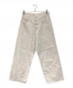 SUGARHILLシュガーヒル）の古着「RAW-EDGE CANVAS DENIM PANTS/「ロウエッジ キャンバス デニム パンツ」｜アイボリー