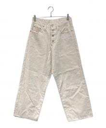SUGARHILL（シュガーヒル）の古着「RAW-EDGE CANVAS DENIM PANTS/「ロウエッジ キャンバス デニム パンツ」｜アイボリー