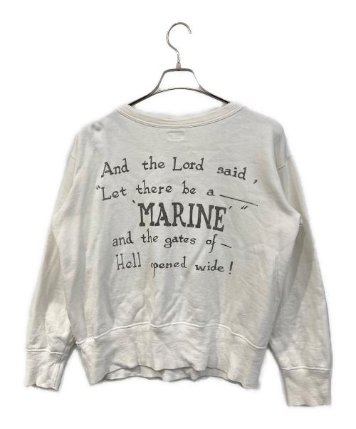 WAREHOUSE（ウエアハウス）WAREHOUSE (ウエアハウス) 前V両面プリントスウェット ホワイト サイズ:SIZE Sの古着・服飾アイテム