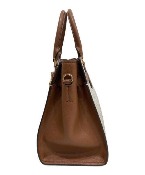 MICHAEL KORS（マイケルコース）MICHAEL KORS (マイケルコース) LANDON サッチェル ミディアム MKシグネチャーバッグ ブラウン×ベージュの古着・服飾アイテム