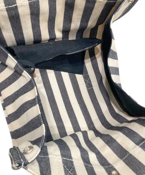 HERMES（エルメス）HERMES (エルメス) カンヌ キャンバストートバッグ ホワイト×ブラックの古着・服飾アイテム