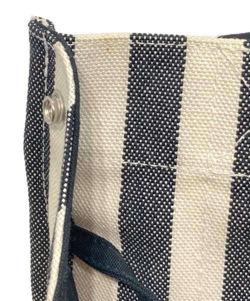 HERMES（エルメス）HERMES (エルメス) カンヌ キャンバストートバッグ ホワイト×ブラックの古着・服飾アイテム