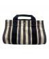 HERMES (エルメス) カンヌ キャンバストートバッグ ホワイト×ブラック：18000円