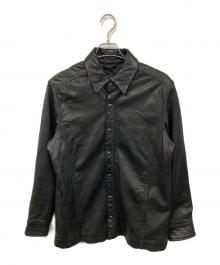 Eddie Bauer（エディーバウアー）の古着「レザーシャツ」｜ブラック