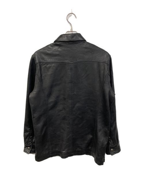 Eddie Bauer（エディーバウアー）Eddie Bauer (エディーバウアー) レザーシャツ ブラック サイズ:SIZE Sの古着・服飾アイテム