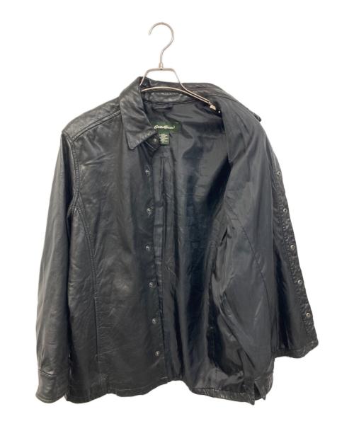 Eddie Bauer（エディーバウアー）Eddie Bauer (エディーバウアー) レザーシャツ ブラック サイズ:SIZE Sの古着・服飾アイテム
