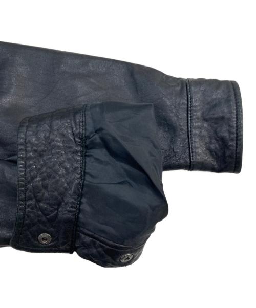 Eddie Bauer（エディーバウアー）Eddie Bauer (エディーバウアー) レザーシャツ ブラック サイズ:SIZE Sの古着・服飾アイテム