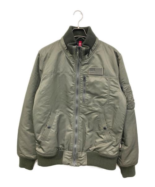 ALPHA（アルファ）ALPHA (アルファ) リブジャケット カーキ サイズ:SIZE XLの古着・服飾アイテム